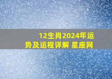 12生肖2024年运势及运程详解 星座网